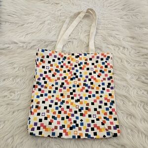 KATE SPADE New York Scattered Checks Canvas Book Tote Bag